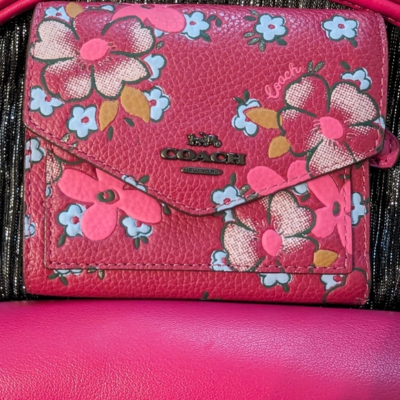 Coach Pink Legacy Penny Crossbody Purse and Rare Floral Wallet - Picture 2 of 7